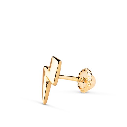 18K Piercing Oro Amarillo Rayo Liso. Medida: 8X4 Mm Cierre Tuerca