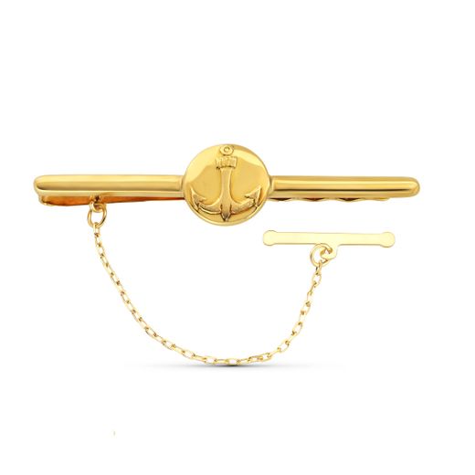 18K Pisacorbata Clip De Corbata Oro Amarillo Ancla 55X12 Mm