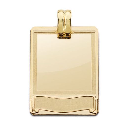 18K Placa Chapa Laser Oro Amarillo 28X20 Mm
