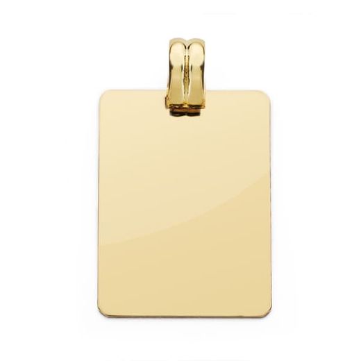 18K Placa Chapa Lisa Oro Amarillo 28X20 Mm
