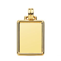 18K Placa Chapa Lisa Oro Amarillo 29X20 Mm