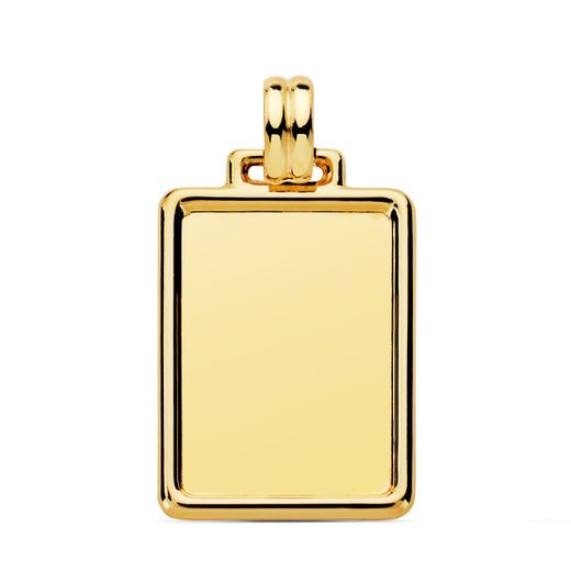 18K Placa Chapa Lisa Oro Amarillo 29X20 Mm
