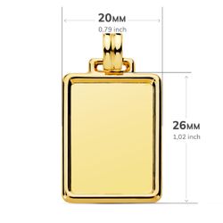 18K Placa Chapa Lisa Oro Amarillo 29X20 Mm
