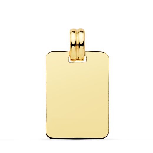 18K Placa Chapa Lisa Oro Amarillo En Brillo 20X14 Mm