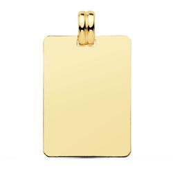 18K Placa Chapa Oro Amarillo Brillo Lisa 28X20 Mm
