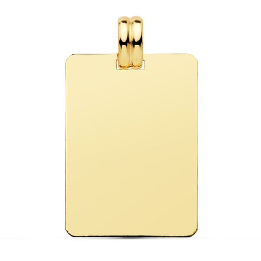 18K Placa Chapa Oro Amarillo Brillo Lisa 28X20 Mm