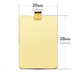 18K Placa Chapa Oro Amarillo Brillo Lisa 28X20 Mm