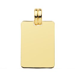 18K Placa Chapa Oro Amarillo Lisa En Brillo 24X17 Mm