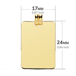 18K Placa Chapa Oro Amarillo Lisa En Brillo 24X17 Mm