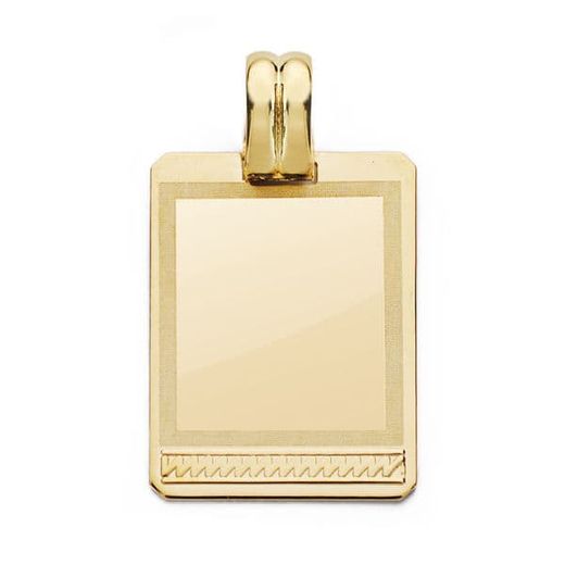 18K Placa Chapa Oro Amarillo Maciza 24X17 Mm
