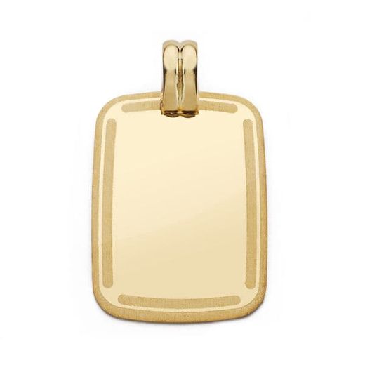 18K Placa Chapa Oro Amarillo Marco 28X20 Mm
