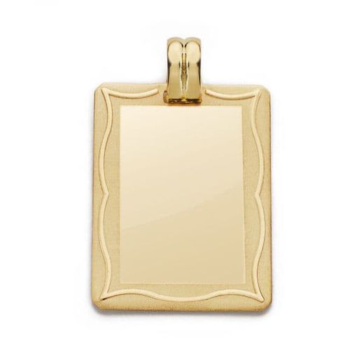 18K Placa Chapa Oro Amarillo Marco. 28X20 Mm