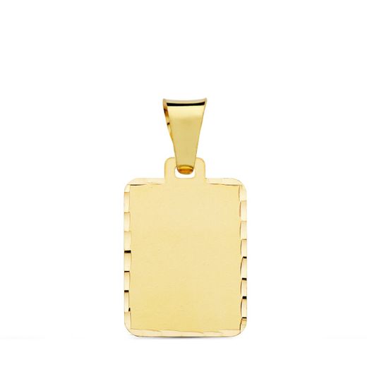 18K Placa Chapa Oro Amarillo Mate Tallada 20X15 Mm