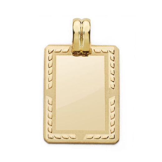 18K Placa Chapa Oro Amarillo Rectangular. 24X17 Mm