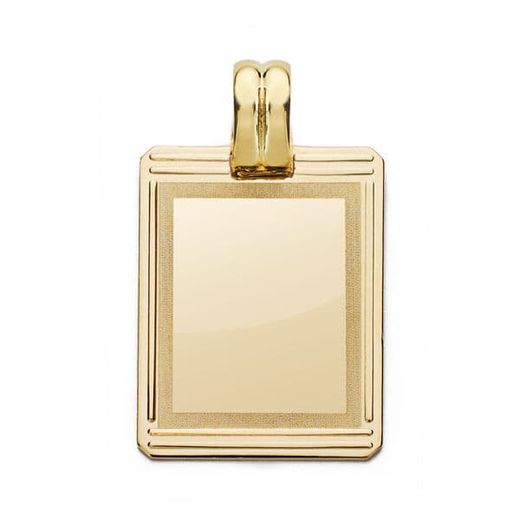 18K Placa Chapa Oro Amarillo Rectangular. 24X17 Mm
