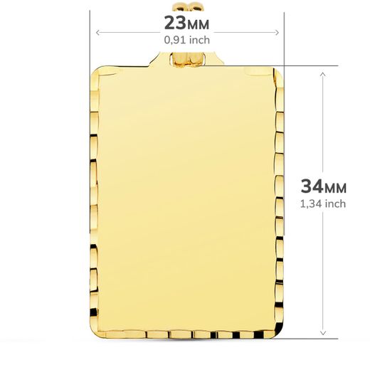 18K Placa Chapa Oro Amarillo Tallada 36X23 Mm
