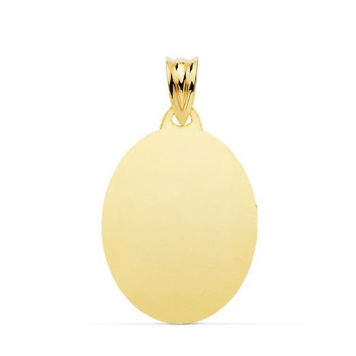 18K Placa Chapa Oval Oro Amarillo Brillo 23X18 Mm