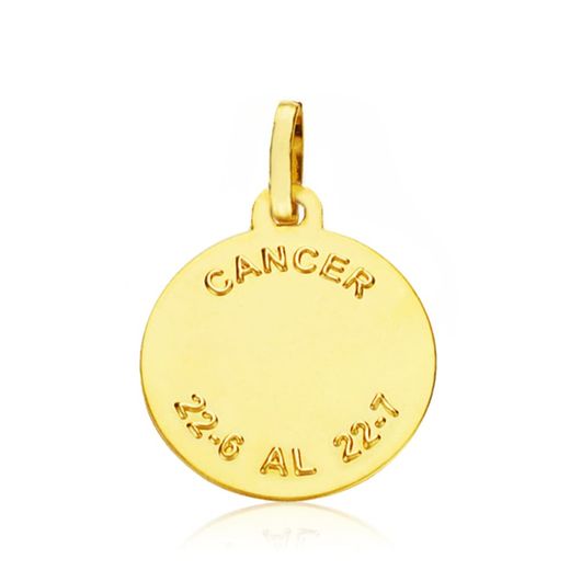 18K Placa Horoscopo Oro Amarillo Cancer 16 Mm