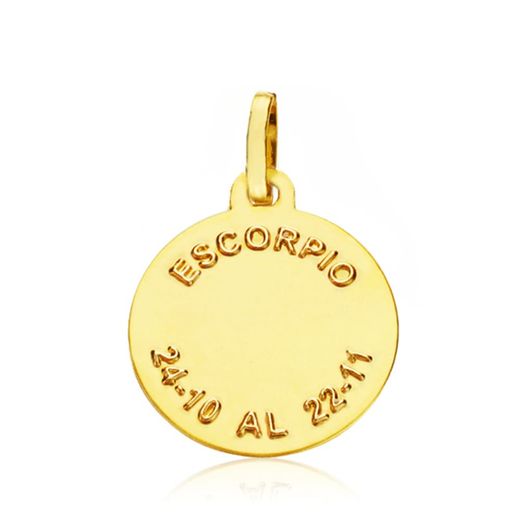 18K Placa Horoscopo Oro Amarillo Escorpio 16 Mm