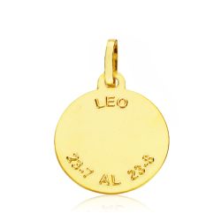 18K Placa Horoscopo Oro Amarillo Leo 16 Mm