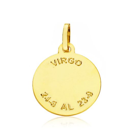 18K Placa Horoscopo Oro Amarillo Virgo 16 Mm