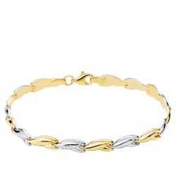 18K Pulsera Bicolor Estampacion 19Cm