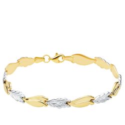 18K Pulsera Bicolor Estampacion 19Cm