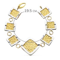 18K Pulsera Bicolor Laser 19.5Cm