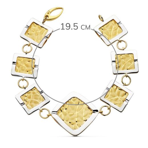 18K Pulsera Bicolor Laser 19.5Cm