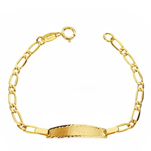 18K Pulsera Esclava Oro Amarillo 1ª Postura 1X1 12Cm