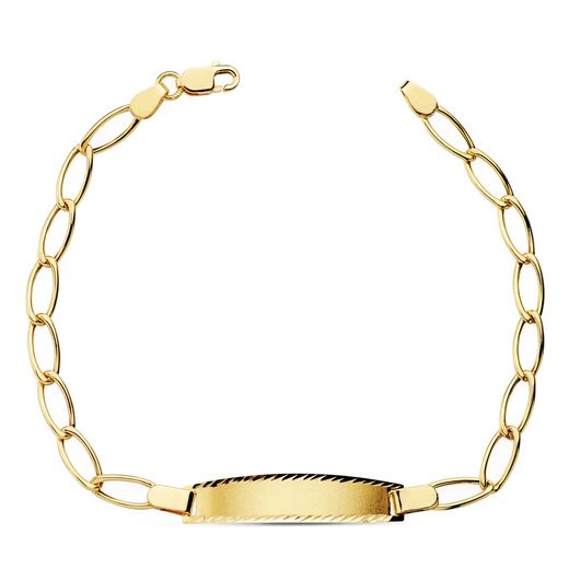 18K Pulsera Esclava Oro Amarillo Bilbao Hueca 17Cm