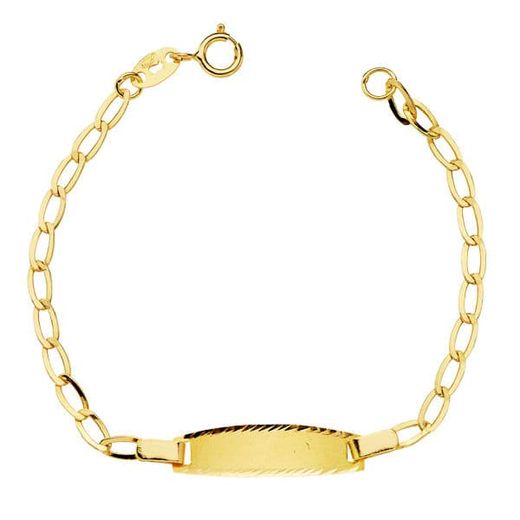 18K Pulsera Esclava Oro Amarillo Bilbao Plana 13Cm