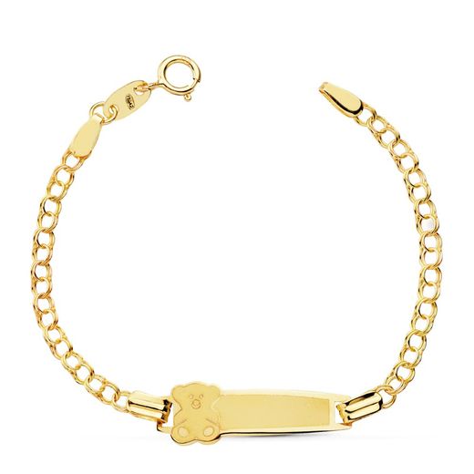 18K Pulsera Esclava Oro Amarillo Oso 12.5 Cm
