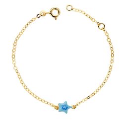 18K Pulsera Oro Amarillo Bebe Estrella Esmal.14Cm