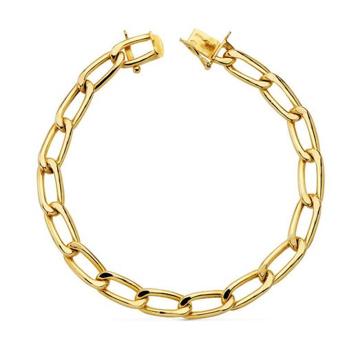 18K Pulsera Oro Amarillo Bilbao Hueca 22 Cm