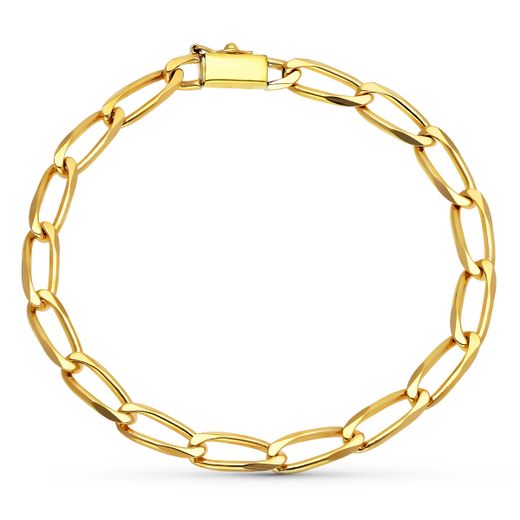 18K Pulsera Oro Amarillo Bilbao Maciza 19Cmts 5 Mm