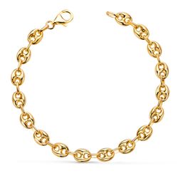 18K Pulsera Oro Amarillo Calabrote Hueco Ancho: 6 Mm. Largo: 19Cm