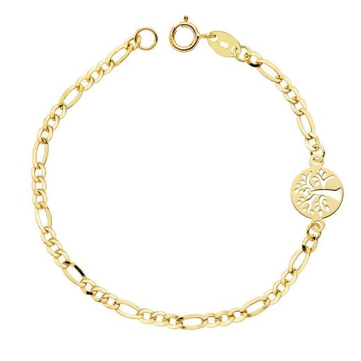 18K Pulsera Oro Amarillo Cartier 18Cm Arbol Vida