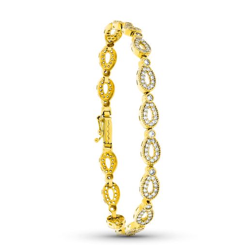 18K Pulsera Oro Amarillo Circonita 19Cm