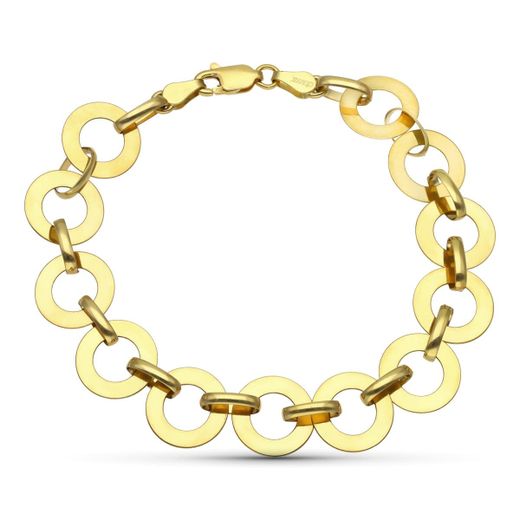 18K Pulsera Oro Amarillo Circulos. 20Cm