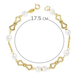 18K Pulsera Oro Amarillo Comunion Perla 5.5 Mm 17.50Cm