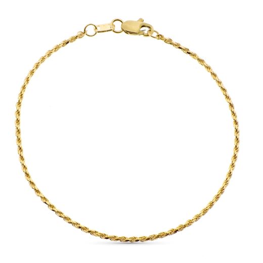 18K Pulsera Oro Amarillo Cordon Salomonico Ancho 1.5 Mm 19Cm