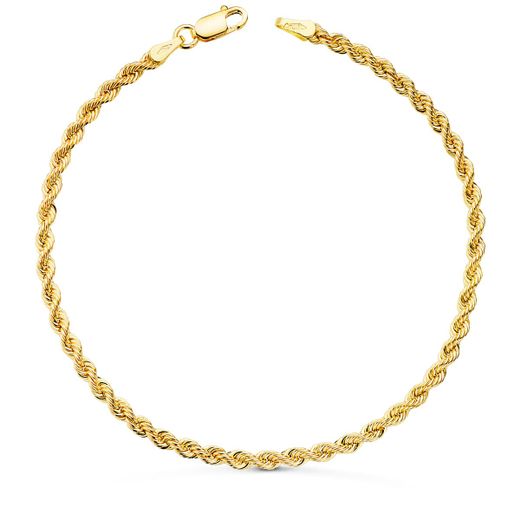 18K Pulsera Oro Amarillo Cordon Salomonico. Ancho 2,7 Mm Largo 19Cm