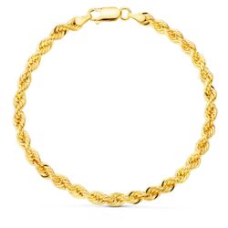 18K Pulsera Oro Amarillo Cordon Salomonico. Ancho 4.3 Mm Largo 20Cm