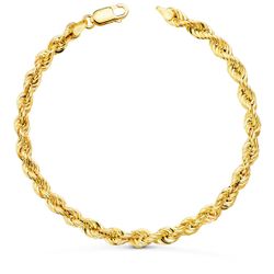 18K Pulsera Oro Amarillo Cordon Salomonico. Ancho 4,8 Mm Largo 20Cm