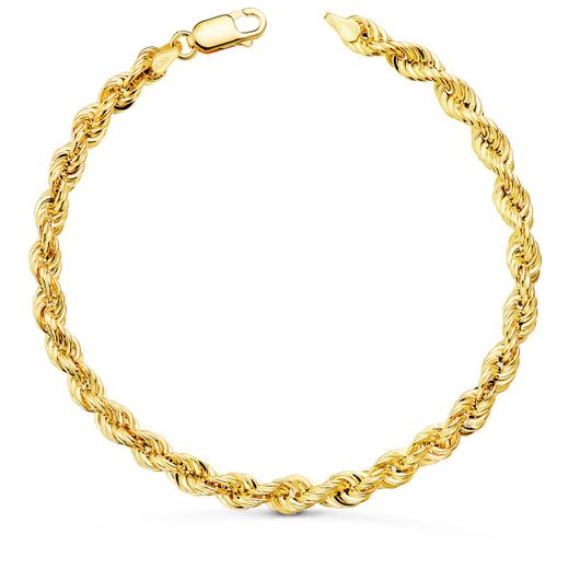 18K Pulsera Oro Amarillo Cordon Salomonico. Ancho 4,8 Mm Largo 20Cm