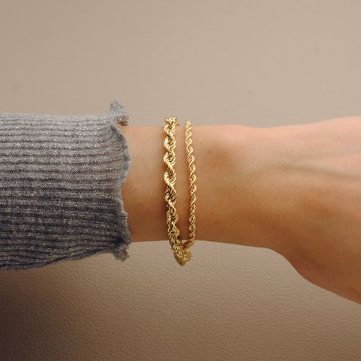 18K Pulsera Oro Amarillo Cordon Salomonico. Ancho 4,8 Mm Largo 20Cm
