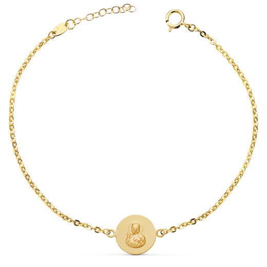 18K Pulsera Oro Amarillo Escapulario Oro Amarillo 12 Mm. Largo: 18 2 Cm