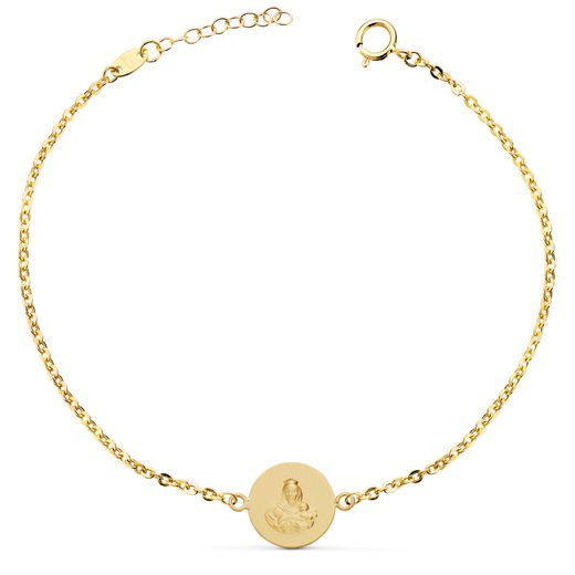 18K Pulsera Oro Amarillo Escapulario Oro Amarillo 12 Mm. Largo: 18 2 Cm