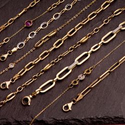 18K Pulsera Oro Amarillo Eslabones Huecos Ancho: 5 Mm. Largo: 19Cm
